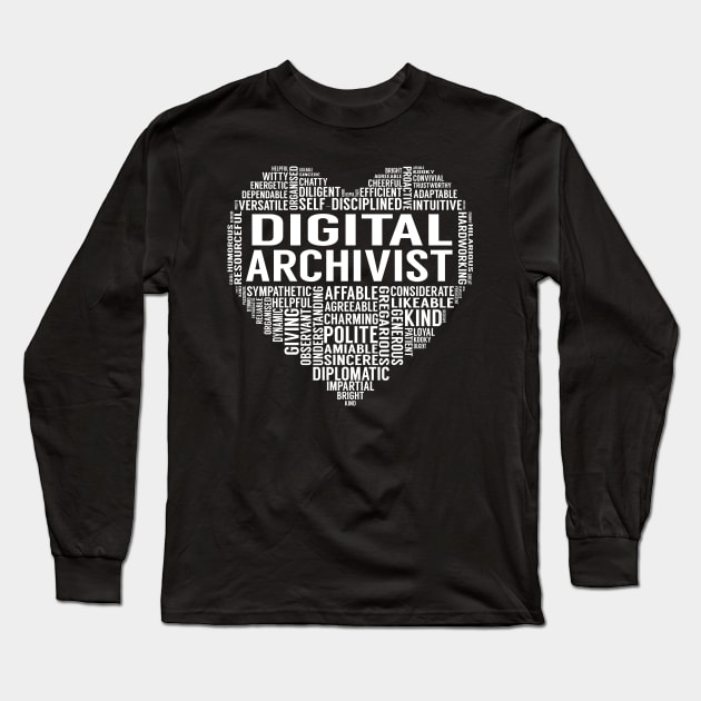 Digital Archivist Heart Long Sleeve T-Shirt by LotusTee